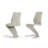 Set of Two Light Gray Faux Leather Modern Dining Chairs