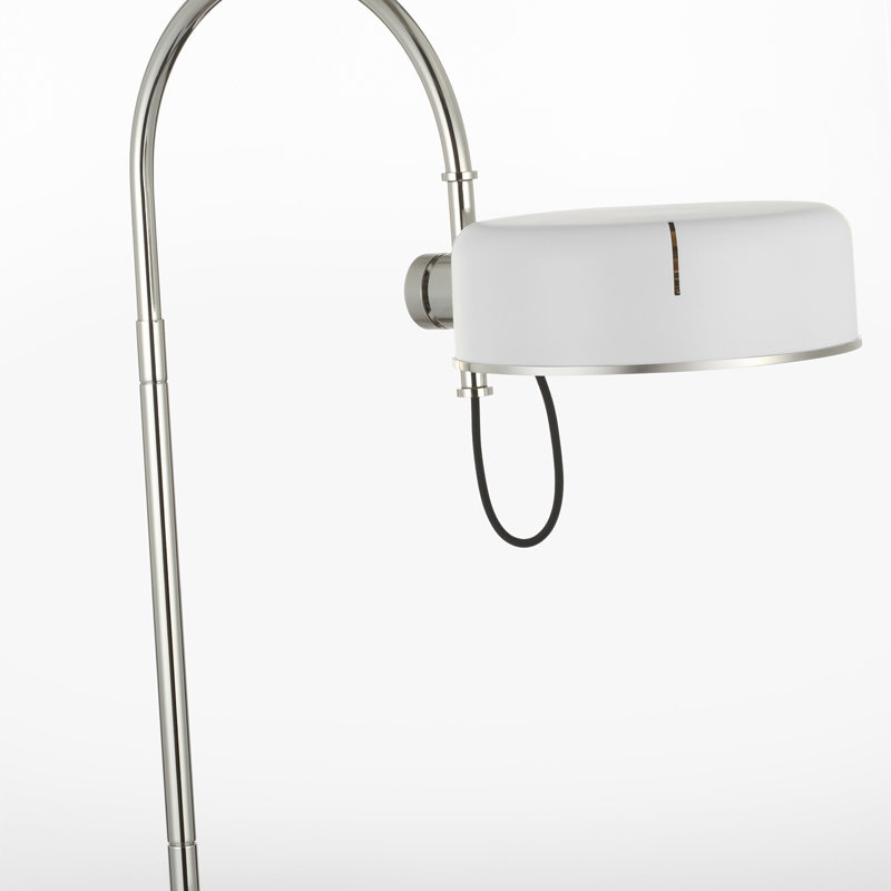 Thomas O'Brien Oso 25" Arc Table Lamp, Silver, White