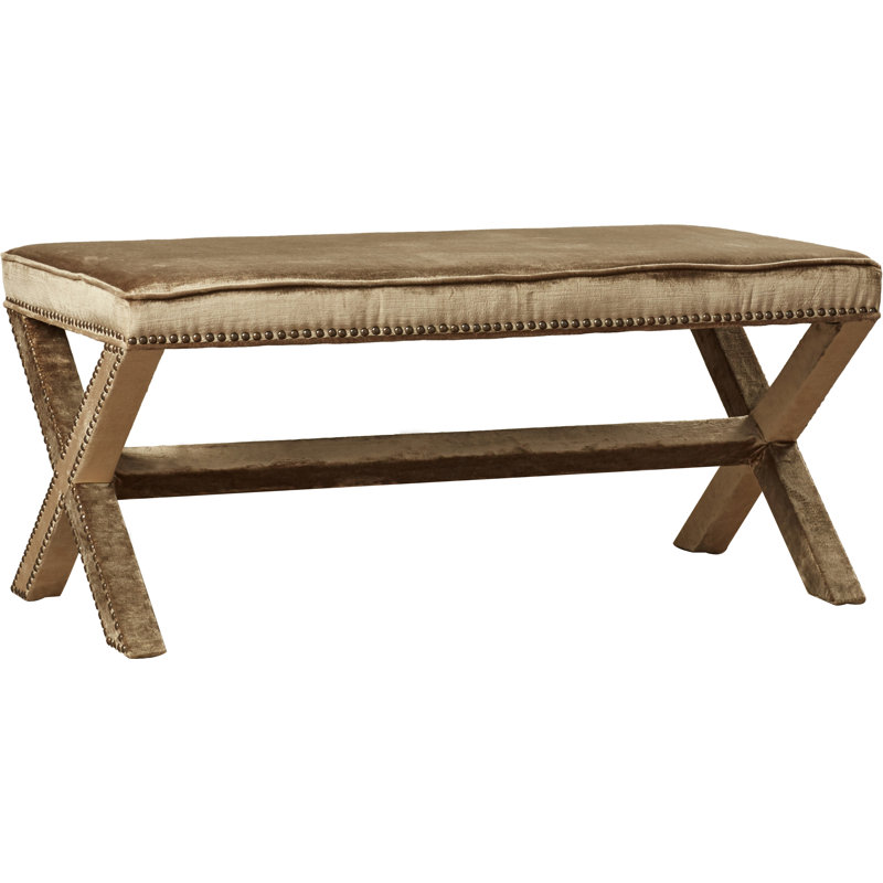 Banc en bois massif Keldah, Antique Sage/Cream