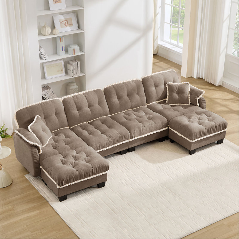 Canapé Chenille Cloud, L 131,5 po, Brown Chenille
