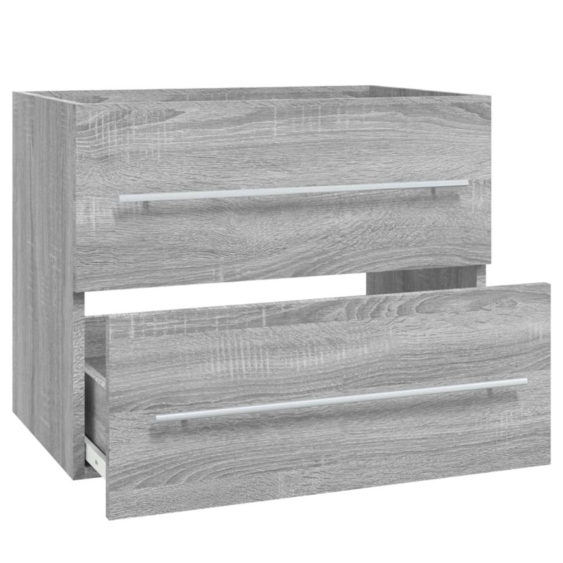60cm Single Bathroom Vanity Base Only, Grey Sonoma