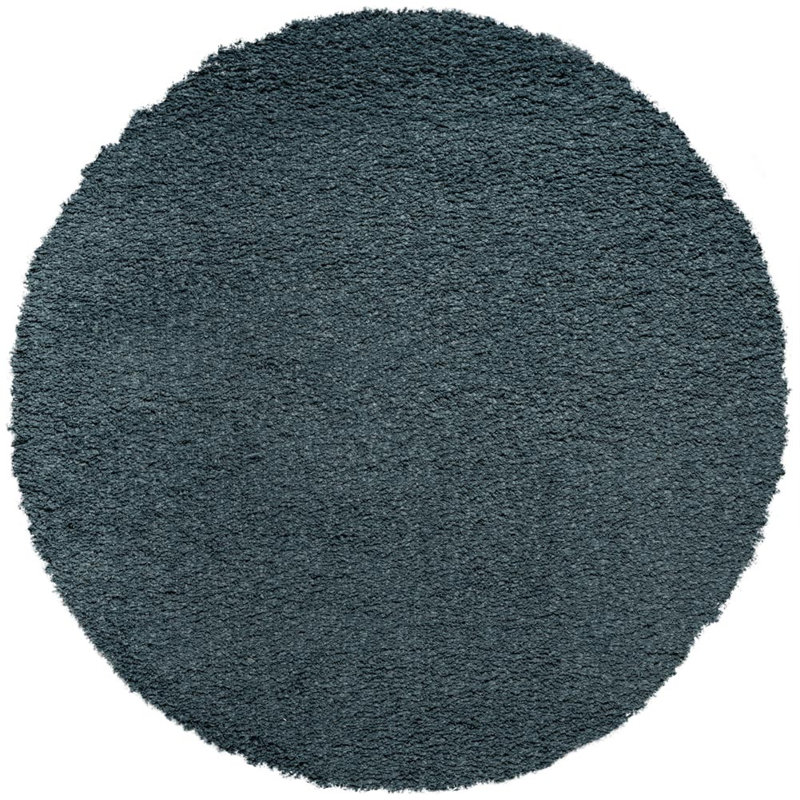 Solid Colour Area Rug, Blue, Round 120 cm x 120 cm