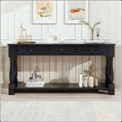 Console extra-longue avec tiroirs et tablette