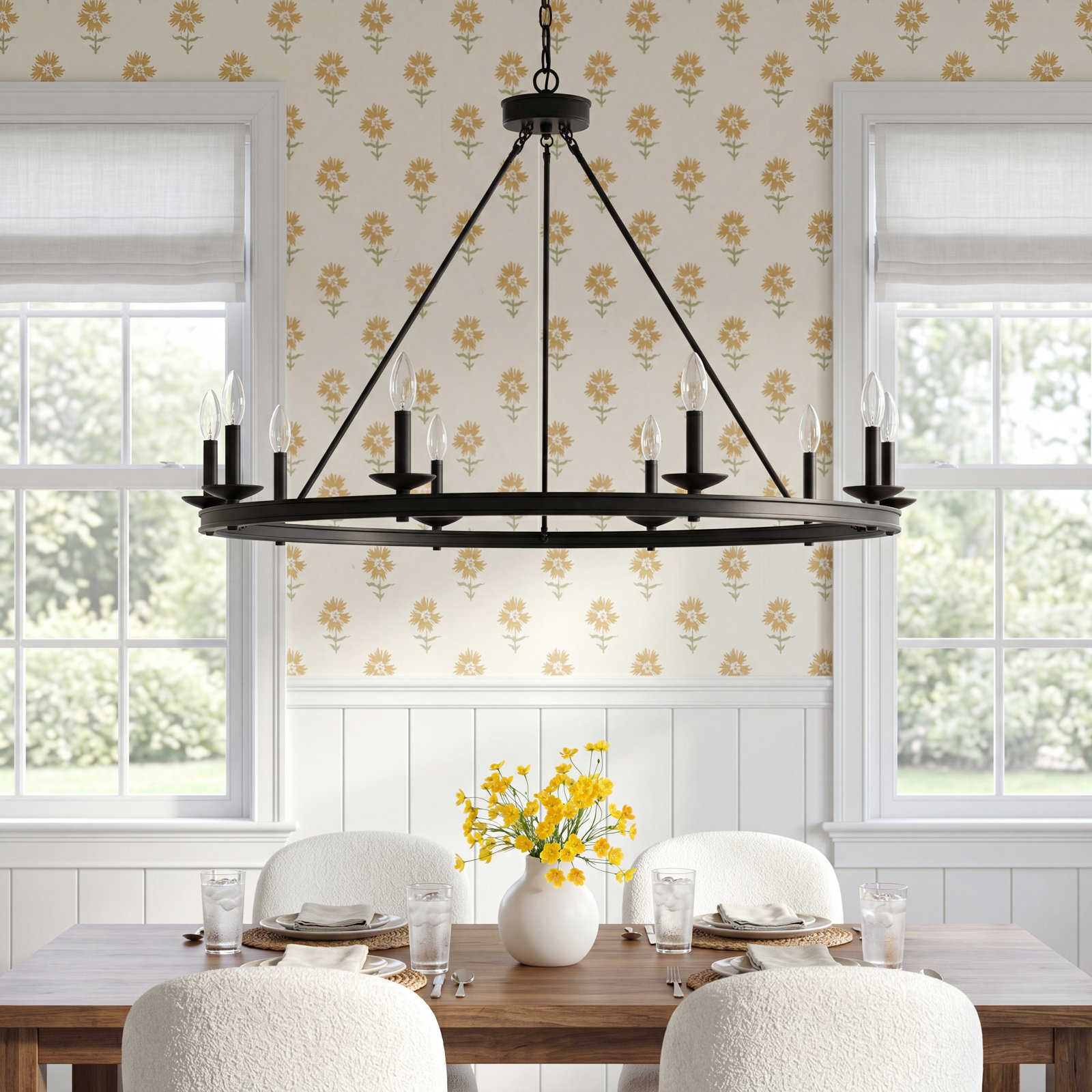 Poynor 10-Light Chandelier, Matte Black