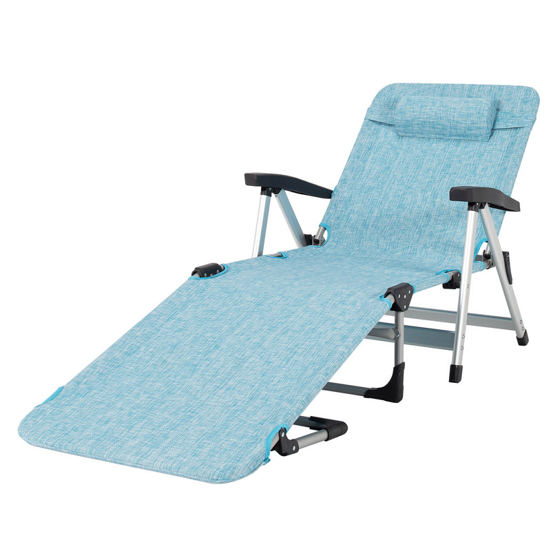 Agnija 190cm Long Reclining Single Sun Lounger, Blue