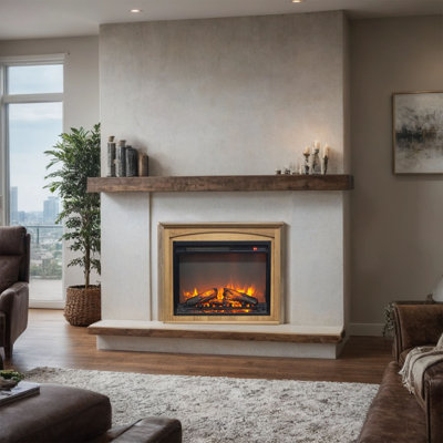 Meuble télé 28 pouces avec foyer électrique