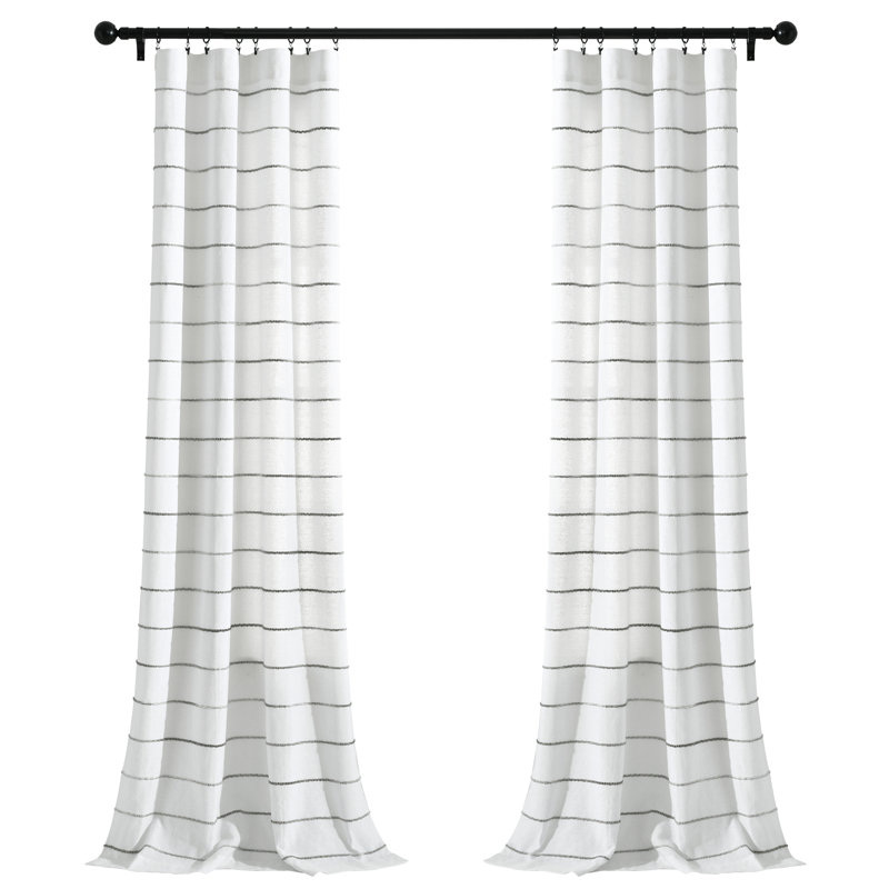 Paire de rideaux semi-transparents Reyna, Gris, l 40 po x L 108 po