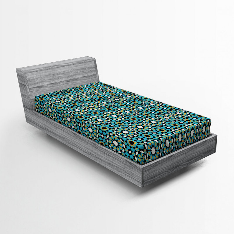 Microfiber Geometric Fitted Sheet, Twin XL Fitted Sheet