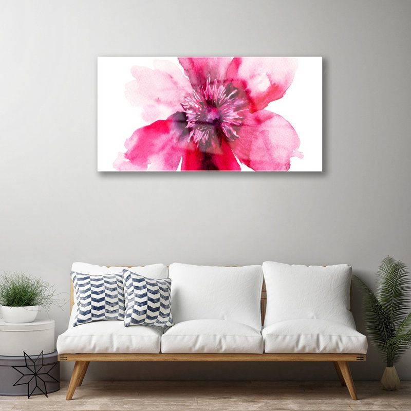 Glass Print Wall Art 100X50cm Image Printed On Glass Decorative Wall Picture Behind Toughened / Tempered Safety Real Glass For Kitchen & Living Room Theme: Flower Floral