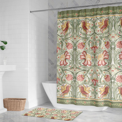  Classic English Floral Shower Curtain