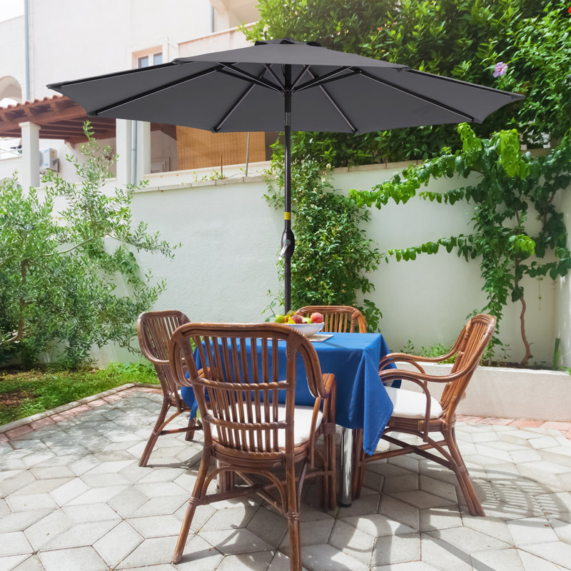 Parasol de marché 108 po Doraline, H 92,5 po x l 108 po x P 108 po, Gris anthracite