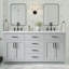 Ensemble de meuble-lavabo double en bois massif 66 po avec plateau en quartz blanc 1,5 po Thornaby, lavabos ovales-130599118-94790196
