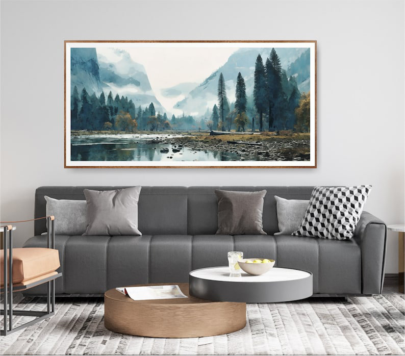 «Yosemite National Park», art mural horizontal, Toile tendue, H 16 po x l 32 po x P 1,5 po