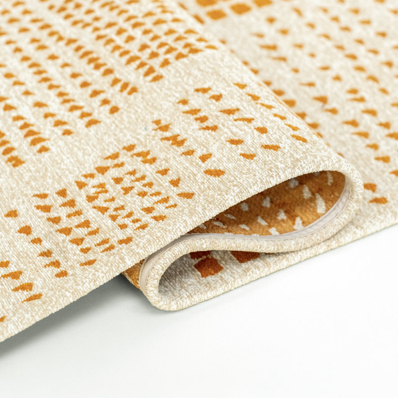 Jacquard Indoor / Outdoor Rug, Orange, Rectangle 80 x 150 cm