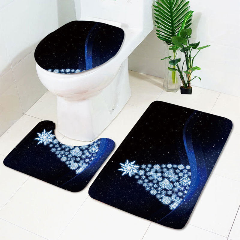  Tapis de salle de bain Tapis de salle de bain super absorbant avec arbres de Noël