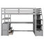 Lit mezzanine avec bureau et tablettes-964261543