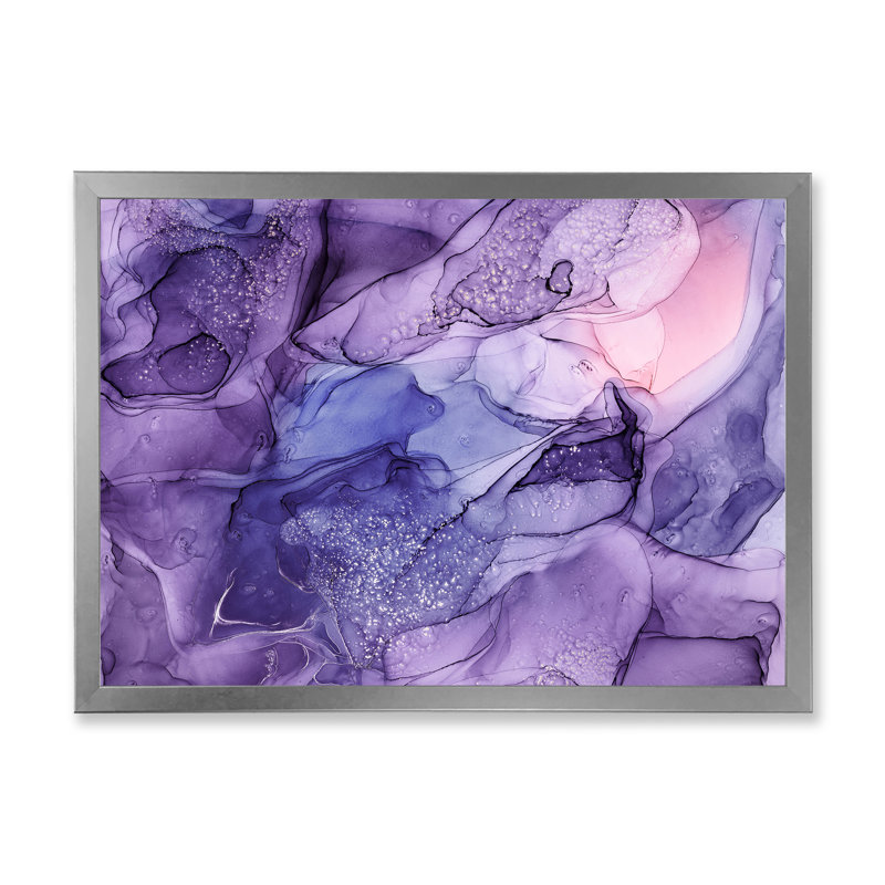 «Mauve et rose», reproduction d'art sur toile translucide, H 30 po x l 40 po, Toile argentée avec cadre d'angle fermé