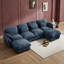 Canapé d'angle en U quatre places avec deux poufs-305967516