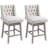 Counter Height Bar Stools Set Of 2, 180 Degree Swivel Barstools, Seat Height Bar Chairs With Solid Wood Footrests And Button Tufted Design-72328554-72328557