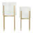 Modern Boho Embossed Metal Planters with Stands-506141952