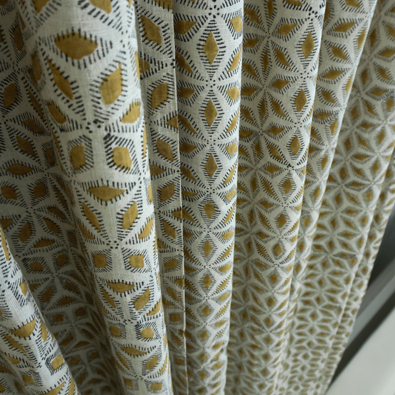 Rideau en lin de couleur pure Un mélange de luxe et de confort - Shatkon, rouille, L 54 po x L 89 po