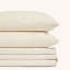 Draps 100% coton pour grand lit, draps luxueux à densité de tissage 300 fils, extra doux, rafraîchissants, poche profonde jusqu'à 15 po, draps doubles en satin à broderie double (grand, blanc ivoire)-1872392633-1872392632