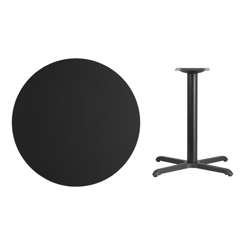 Plateau de table rond en stratifié Carrus, H 31,13 po x l 36 po x P 36 po, Noir