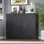 Armoire à déchets double inclinable 20 gallons, armoire de rangement autoportante en bois avec désodorisant et ion négatif (ne pas inclure la poubelle)-122123318