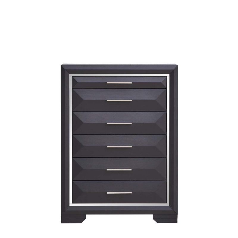 Stylish and Durable Black Chest with Multiple Drawers, Perfect for Organizing and Storing Essentials in Any Room.