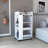 Bar Cart With Glass Door, 2-Side Shelves And Casters-1459266399