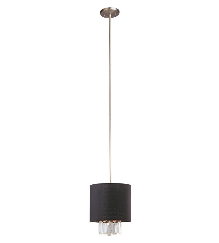 Mini-luminaire suspendu 1 lumières Piccadilly, blanc, Nickel poli