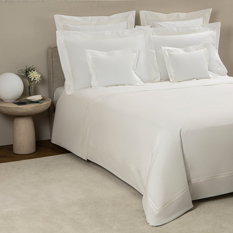Triplo Bourdon Pillow Sham, White/Milk, Standard