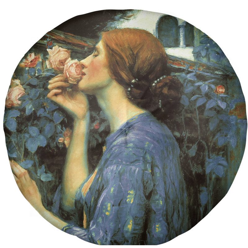 Coussin de sol en rose waterhouse john william, 31,5 po x 63 po, Bleu