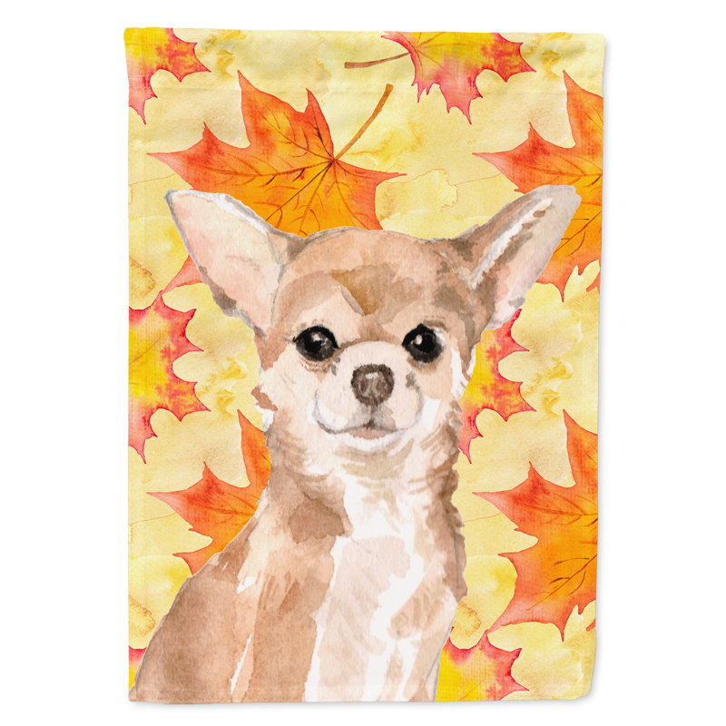 Automne 2 côtés en polyester 15 x 11 po drapeau de jardin, Chihuahua brun clair