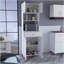 Armoire micro-ondes à deux portes, un tiroir, une tablette pour micro-ondes, blanc
