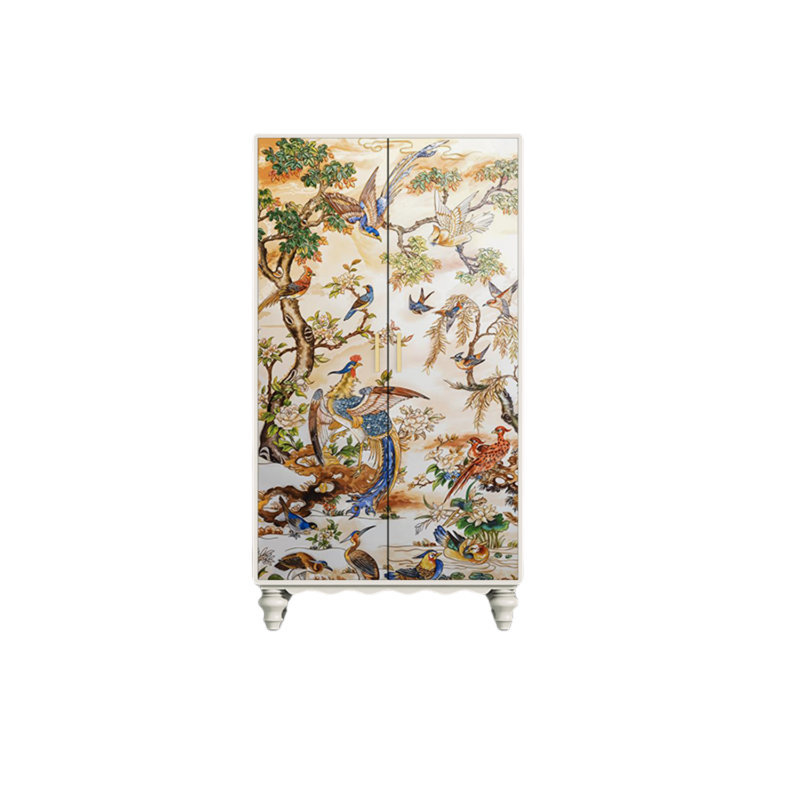 Garde-robe moderne pour chambre double, Brun / blanc ivoire