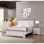 Table de chevet à 2 tiroirs de style rustique contemporain pour table de chevet avec accents beige