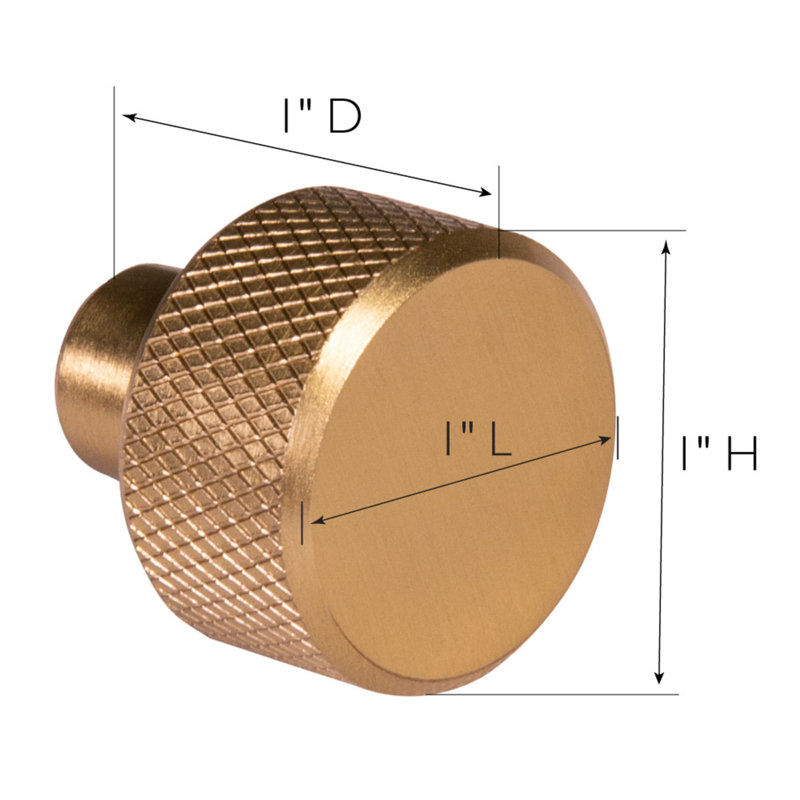Porter Satin Gold Round Cabinet Knob 5-Pack