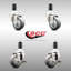 Ensemble de roulettes pivotantes 1 tige en acier inoxydable 316SS avec 2 freins
