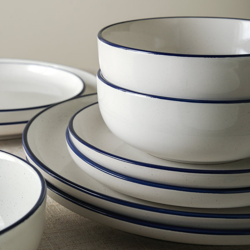 Service de table 12 pièces Earth & Clay Ezra, Bleu