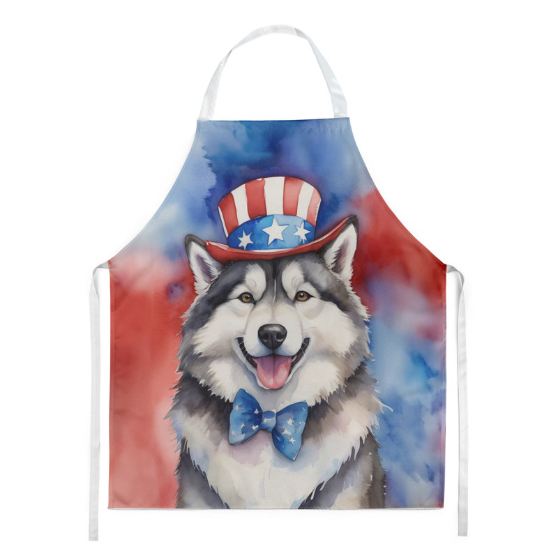 Patriotic American Apron, Alaskan Malamute