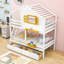 Lit superposé simple en bois 2 tiroirs avec boîte de rangement-1324406461