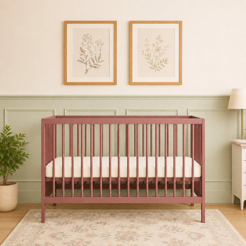 Mini Cot Bed, Dusty Rose