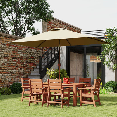 120" X 78" Rectangular Market Umbrella With Crank Lift