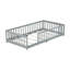 Lit de sol simple gris avec clôture, convenant aux chambres à espace limité et à la construction en bois sécurisée, aux besoins de sommeil à croissance multiple, installation rapide-1326291538