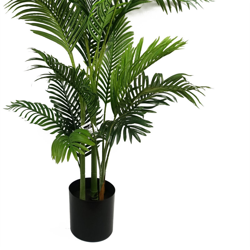 180cm Faux Palm Tree in Metal Pot, Orange