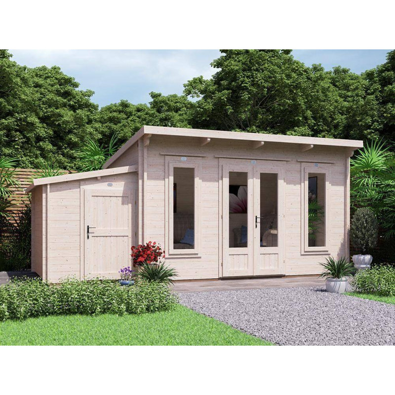 Dunster House Log Cabin Garden Office 5.5 x 3m Pressure Treated