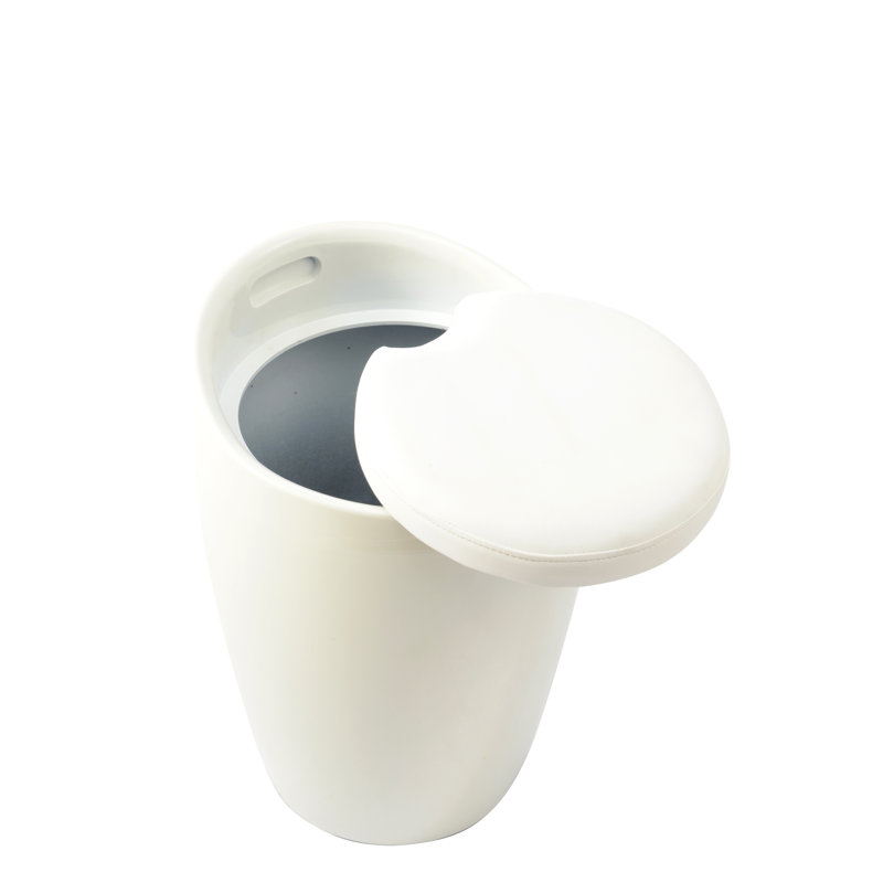 Evan Plastic Accent Stool, White