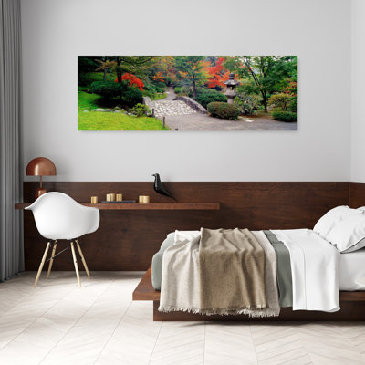 Pont de pierre, jardin japonais, Seattle, Washington State, États-Unis, architecture abstraite, paysage, art mural