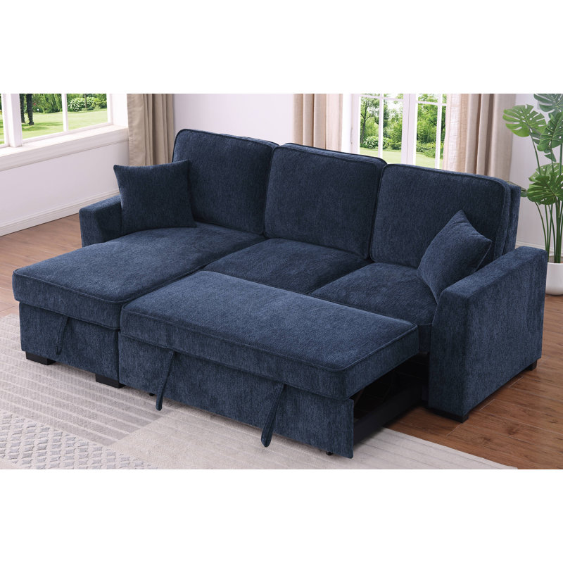 Amalyn L-Shaped Reversible Sleeper Sofa with Storage Chaise and Fold-Down Cupholders with Reversible Chaise for Living Room